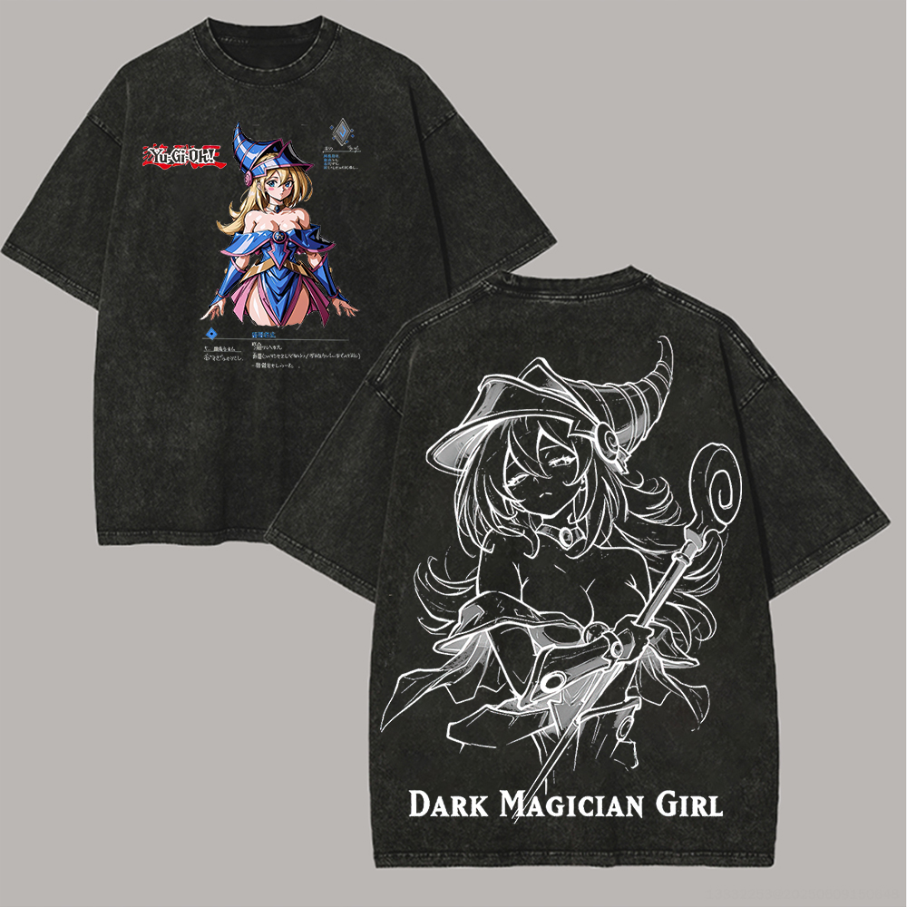 Yu-Gi-Oh! Dark Magician Girl Printed Unisex Washed T-Shirt Image - 4