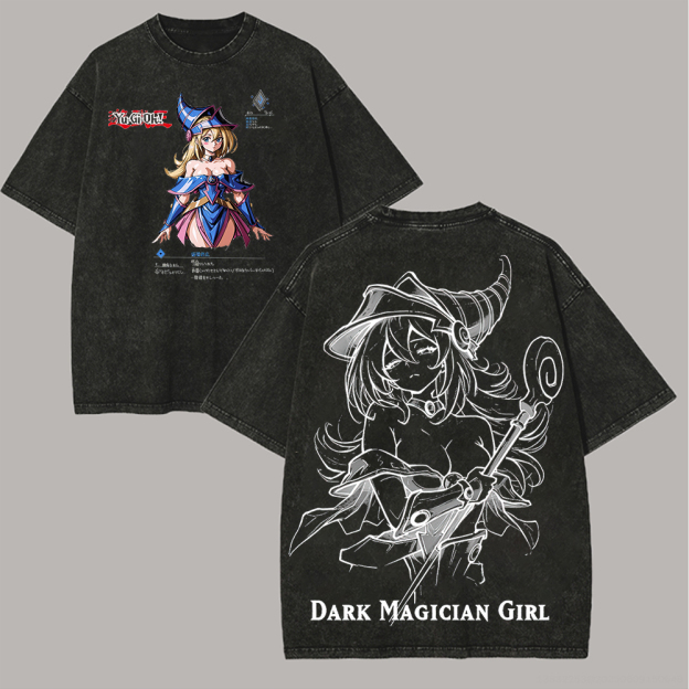 Yu-Gi-Oh! Dark Magician Girl Printed Unisex Washed T-Shirt Image - 4