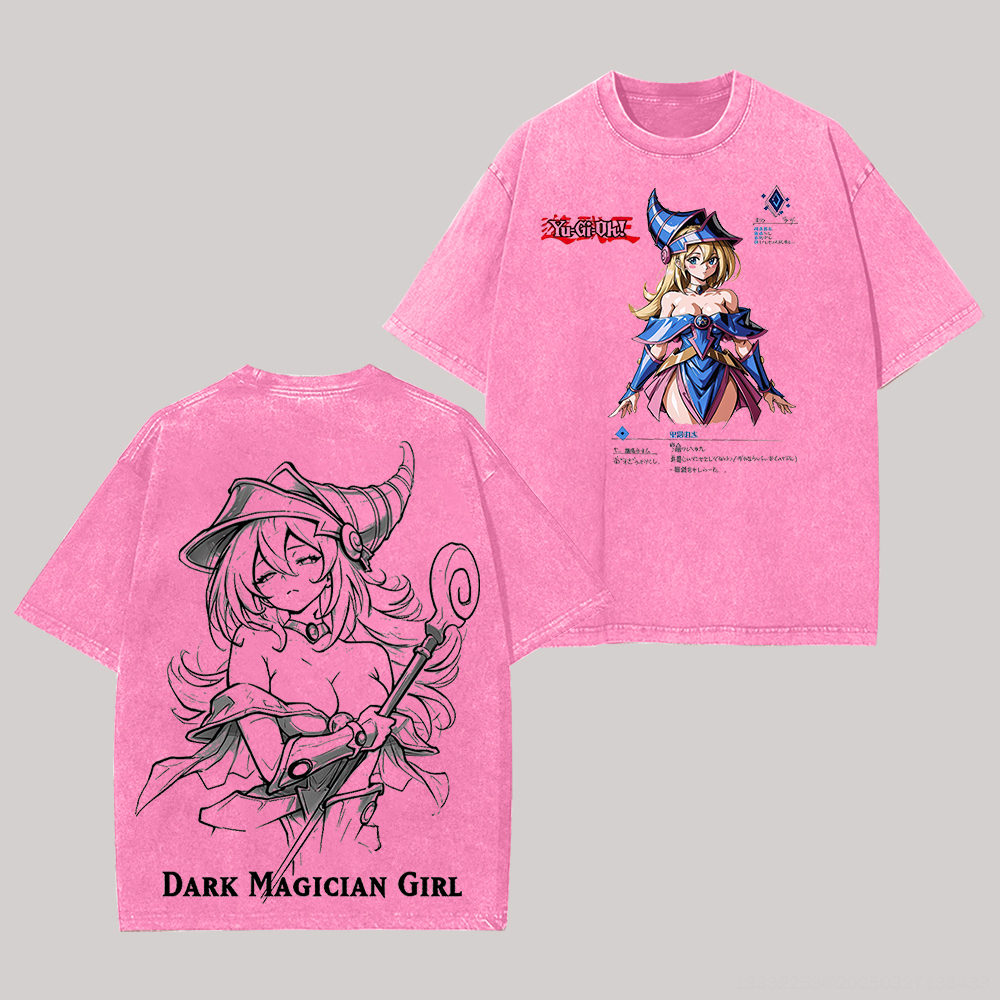 Yu-Gi-Oh! Dark Magician Girl Printed Unisex Washed T-Shirt Image - 5