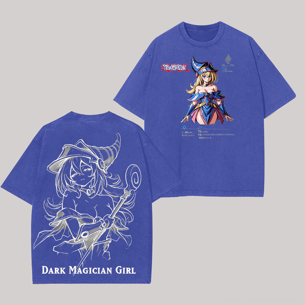 Yu-Gi-Oh! Dark Magician Girl Printed Unisex Washed T-Shirt Image - 6