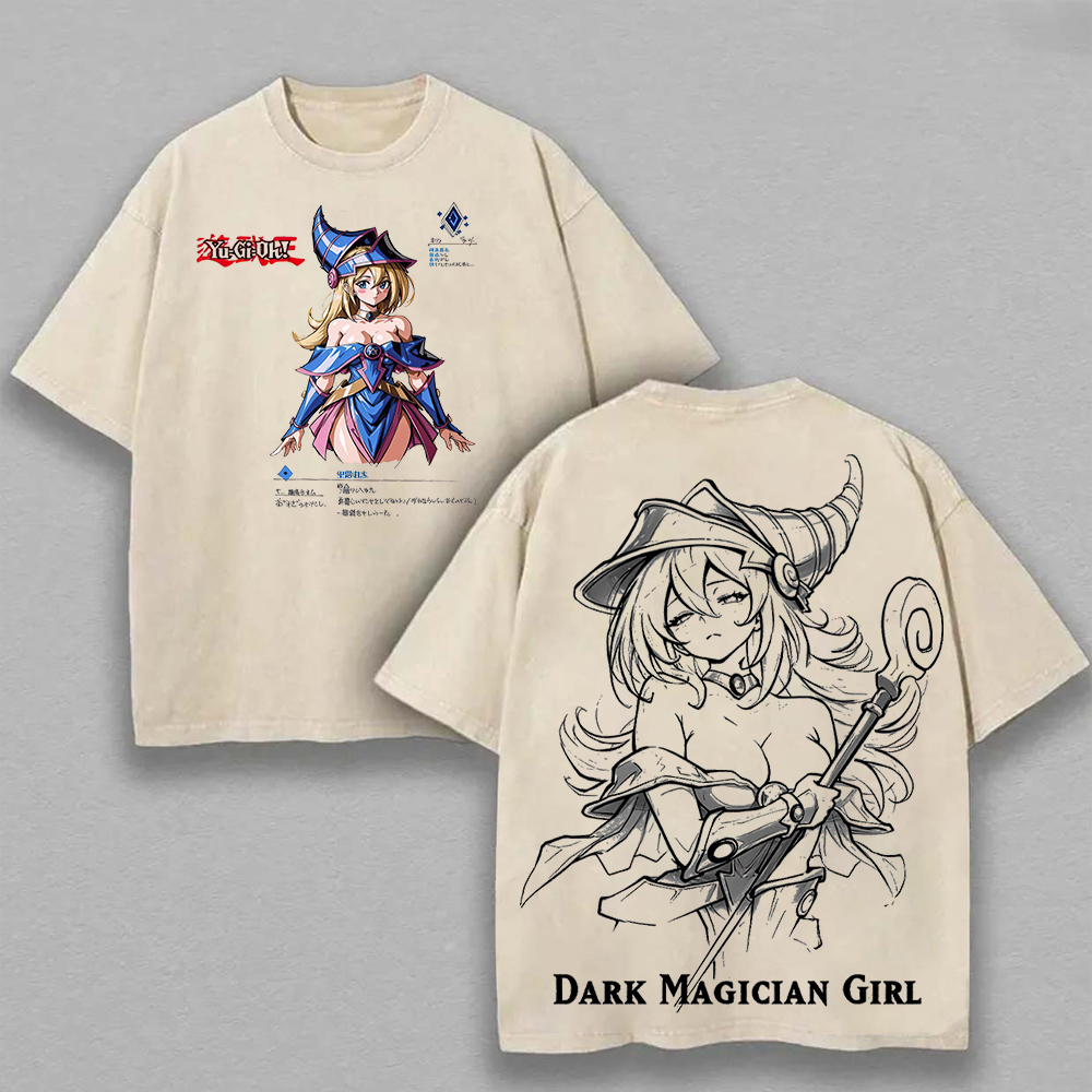 Yu-Gi-Oh! Dark Magician Girl Printed Unisex Washed T-Shirt Image - 7