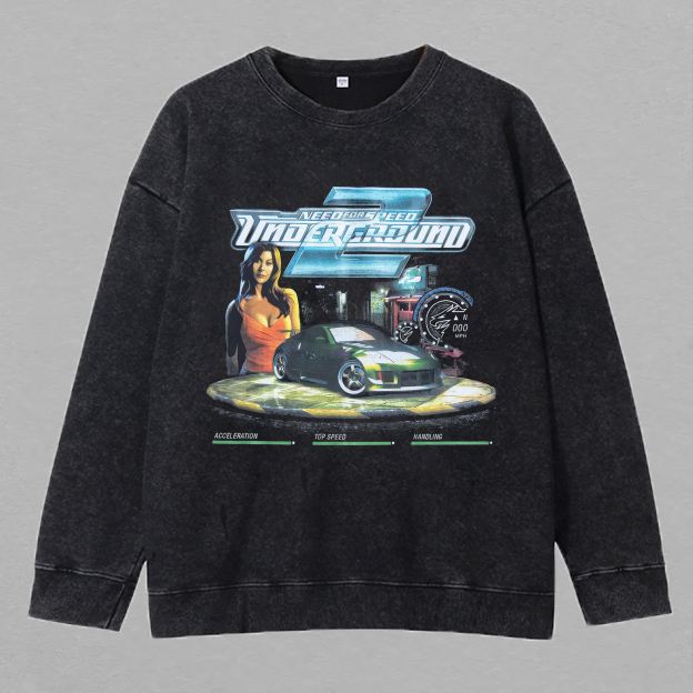 Need for Speed: Underground 2 Printed Men's Washed Sweatshirt