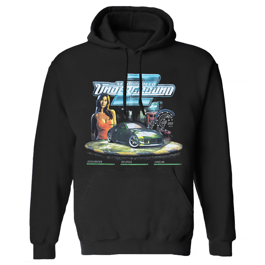 Need for Speed: Underground 2, NFSU2 Printed unisex Heavyweight Hoodie with Drawstring Image - 2