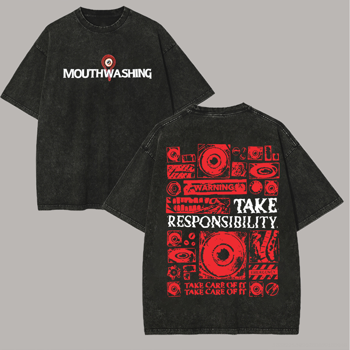 Mouthwashing Game Printed Unisex Washed T-Shirt Image - 1