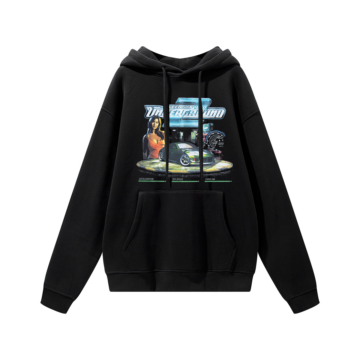 Need for Speed: Underground 2, NFSU2 Printed unisex Heavyweight Hoodie with Drawstring Image - 1