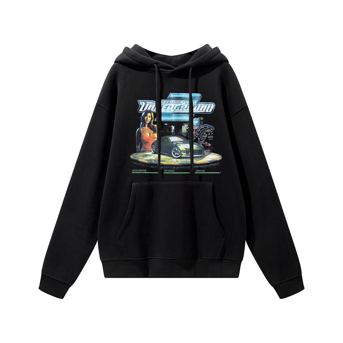 Need for Speed: Underground 2, NFSU2 Printed unisex Heavyweight Hoodie with Drawstring Image - 1