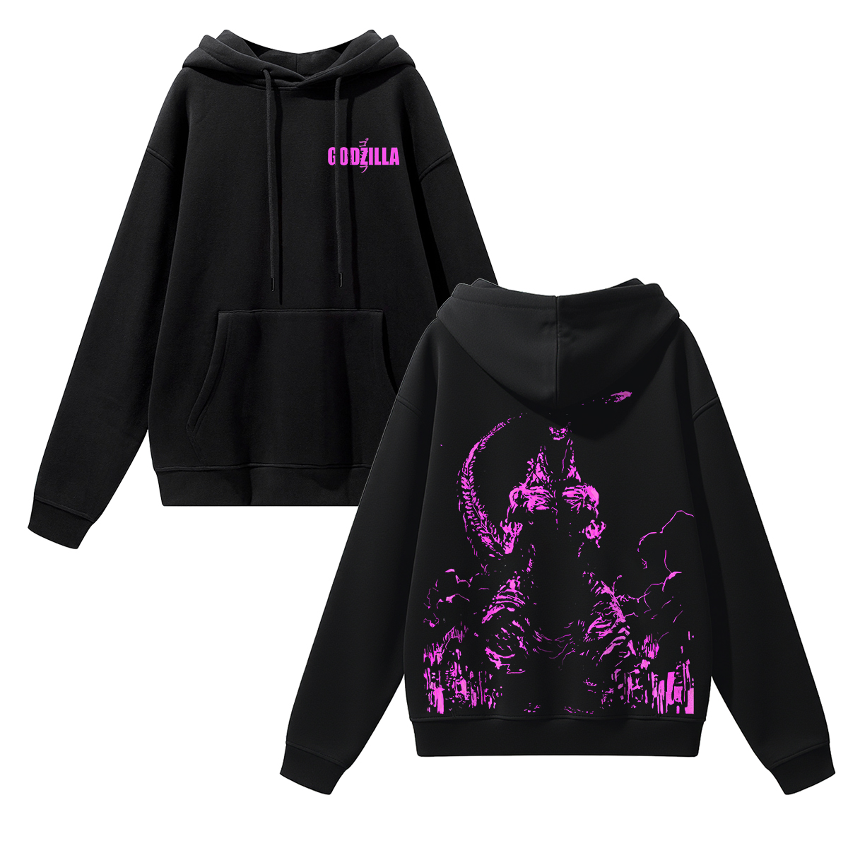 Godzilla Printed Unisex Heavyweight Hoodie with Drawstring