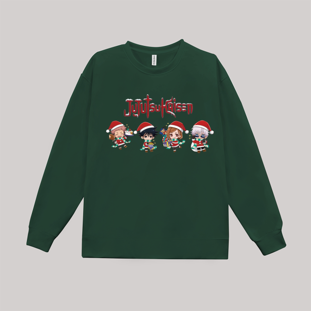 Jujutsu Kaisen Christmas Printed Fleece-lined Unisex Sweatshirt