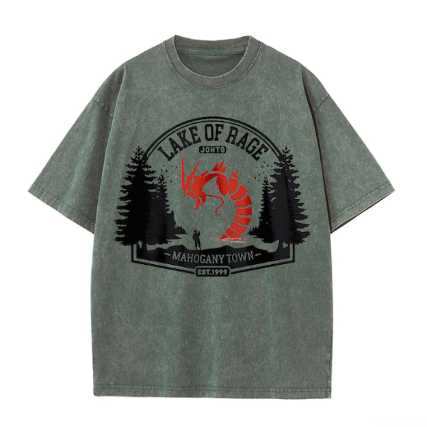 Lake of Rage Printed Unisex Washed T-Shirt Image - 2