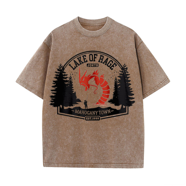 Lake of Rage Printed Unisex Washed T-Shirt Image - 7