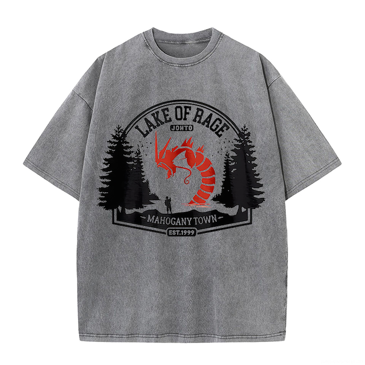 Lake of Rage Printed Unisex Washed T-Shirt Image - 8