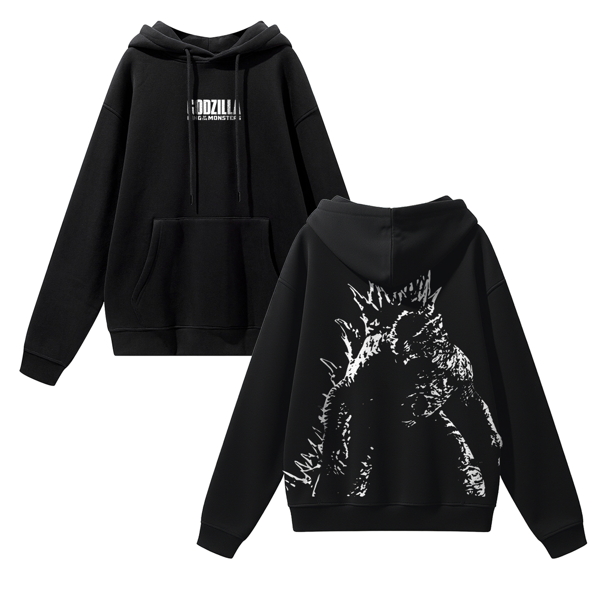 Godzilla Printed Unisex Heavyweight Hoodie with Drawstring
