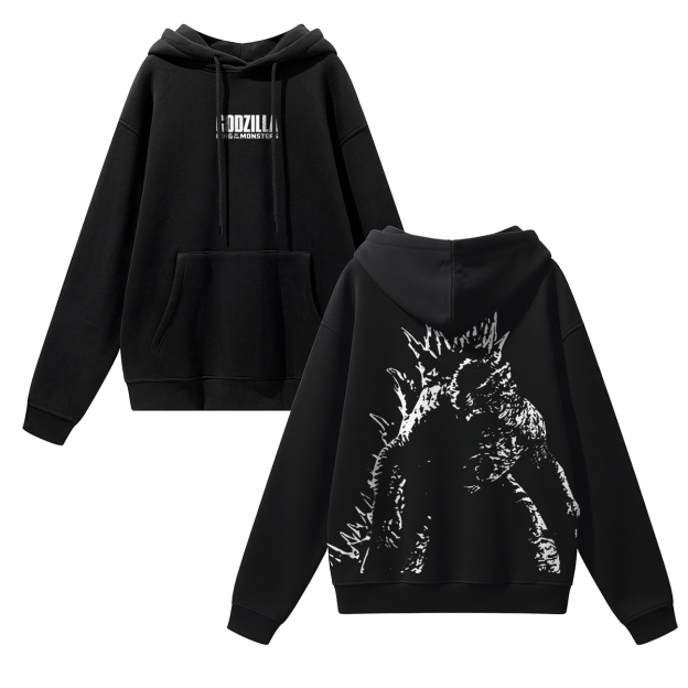 Godzilla Printed Unisex Heavyweight Hoodie with Drawstring