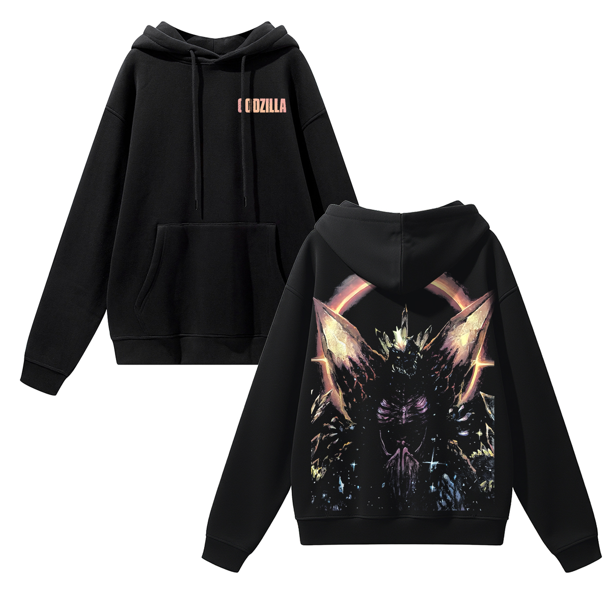 SpaceGodzilla Printed Unisex Heavyweight Hoodie with Drawstring