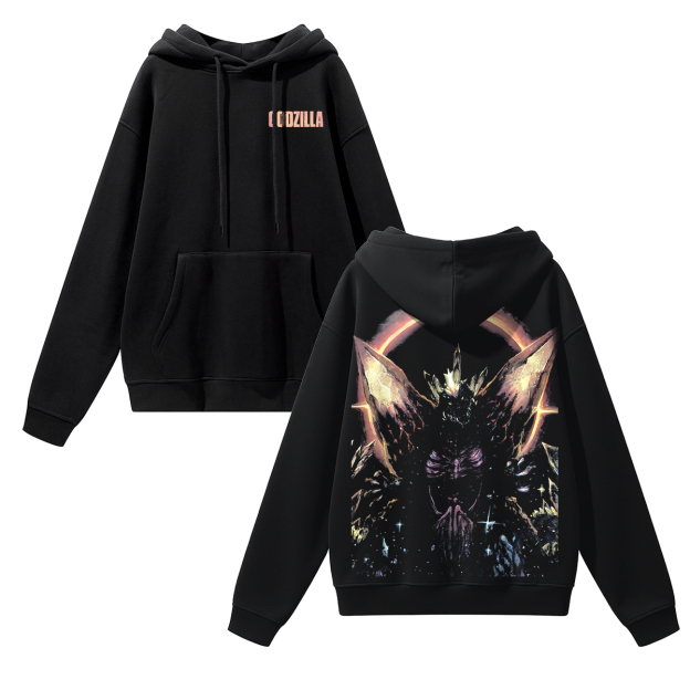 SpaceGodzilla Printed Unisex Heavyweight Hoodie with Drawstring