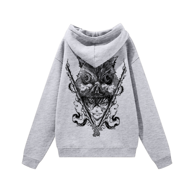 Demon Slayer Inosuke Hashibira Printed Unisex Heavyweight Hoodie with Drawstring