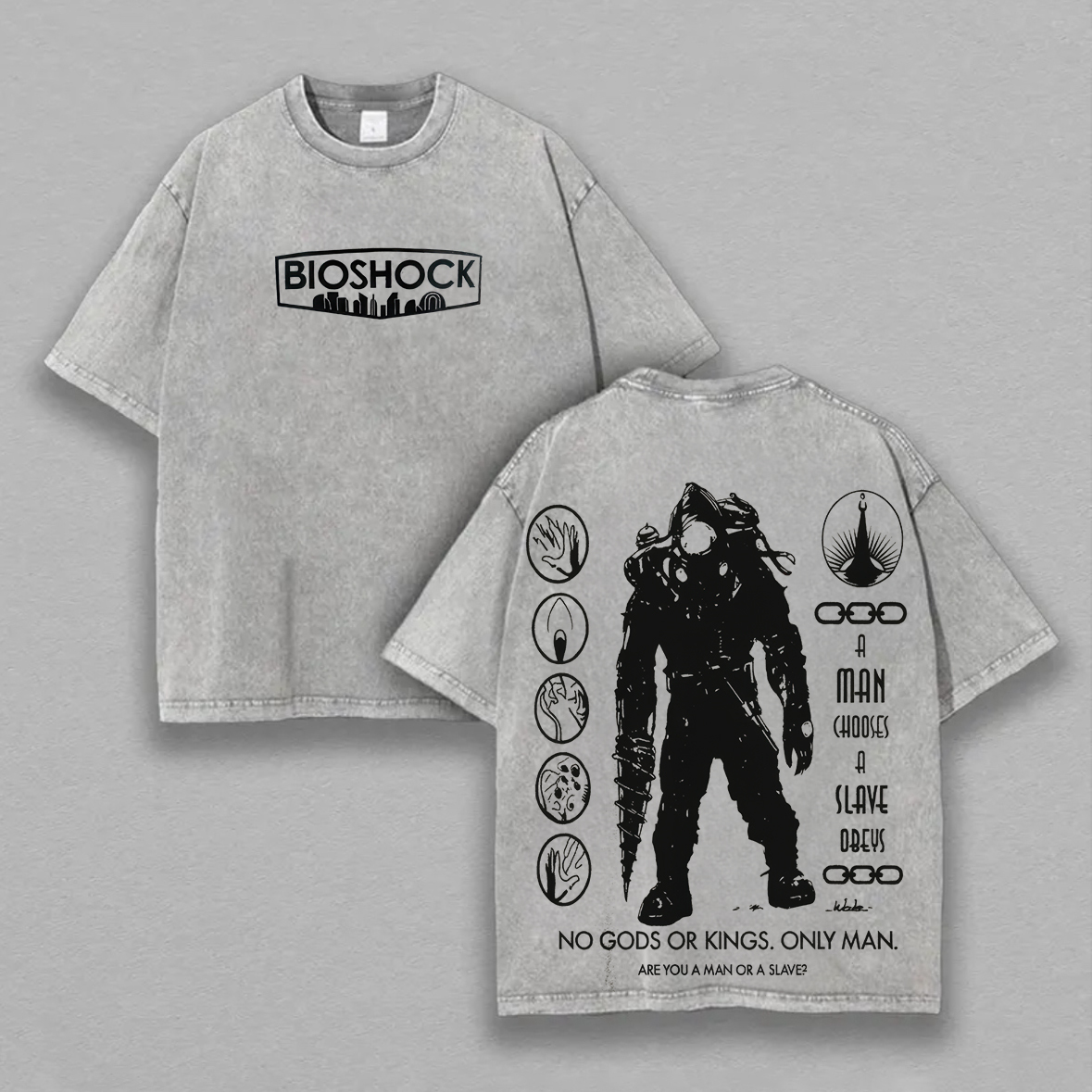 BioShock Printed Unisex Washed T-Shirt Image - 1