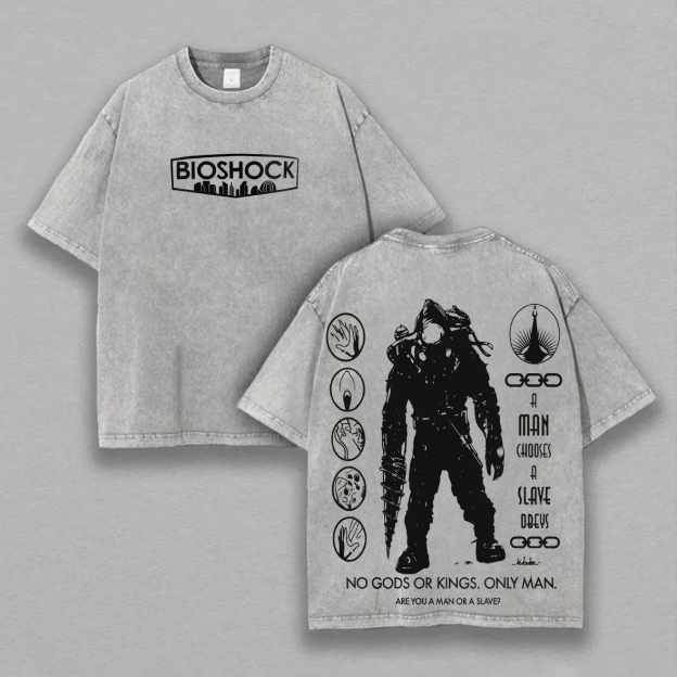BioShock Printed Unisex Washed T-Shirt Image - 1