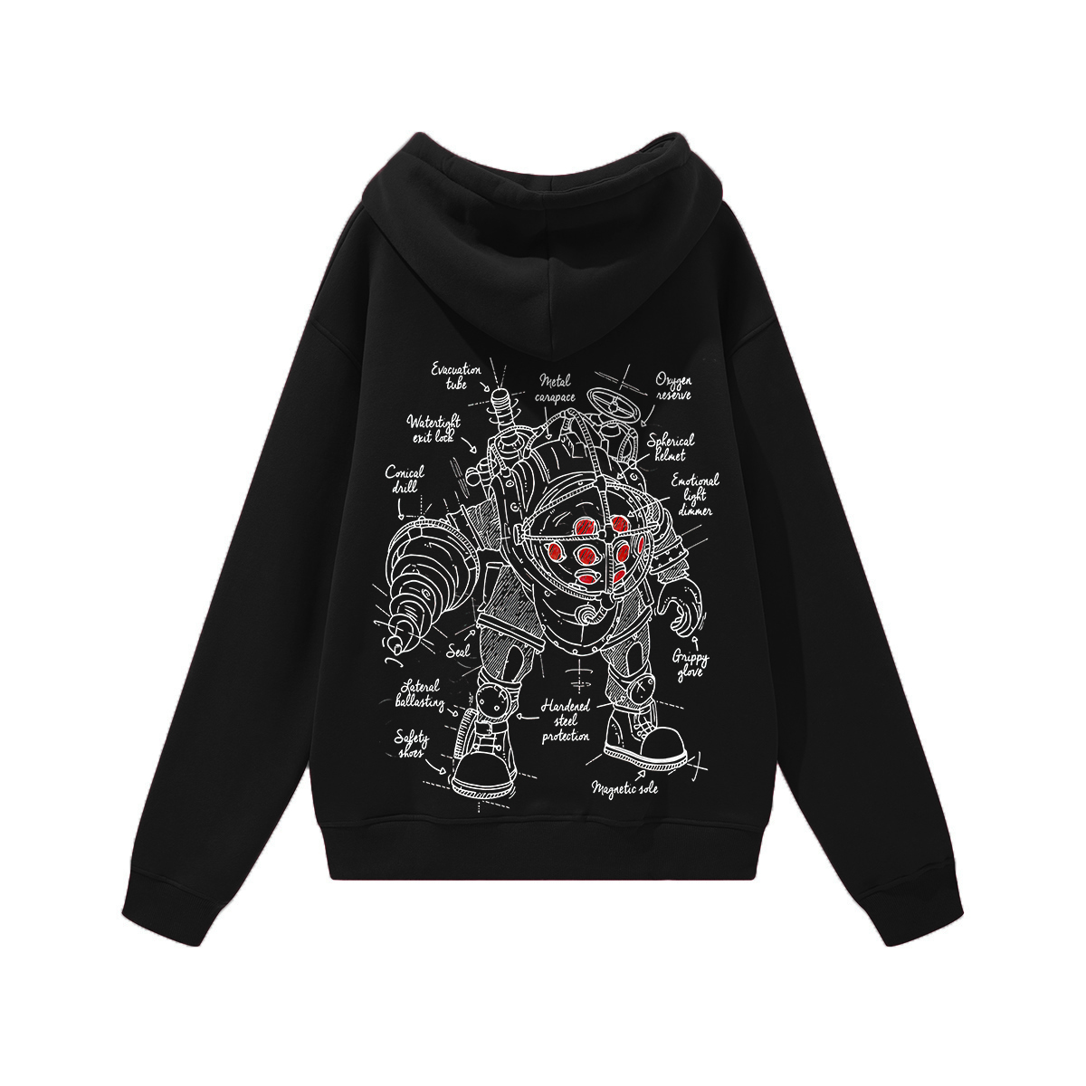 BioShock Big Daddy Printed Unisex Heavyweight Hoodie with Drawstring