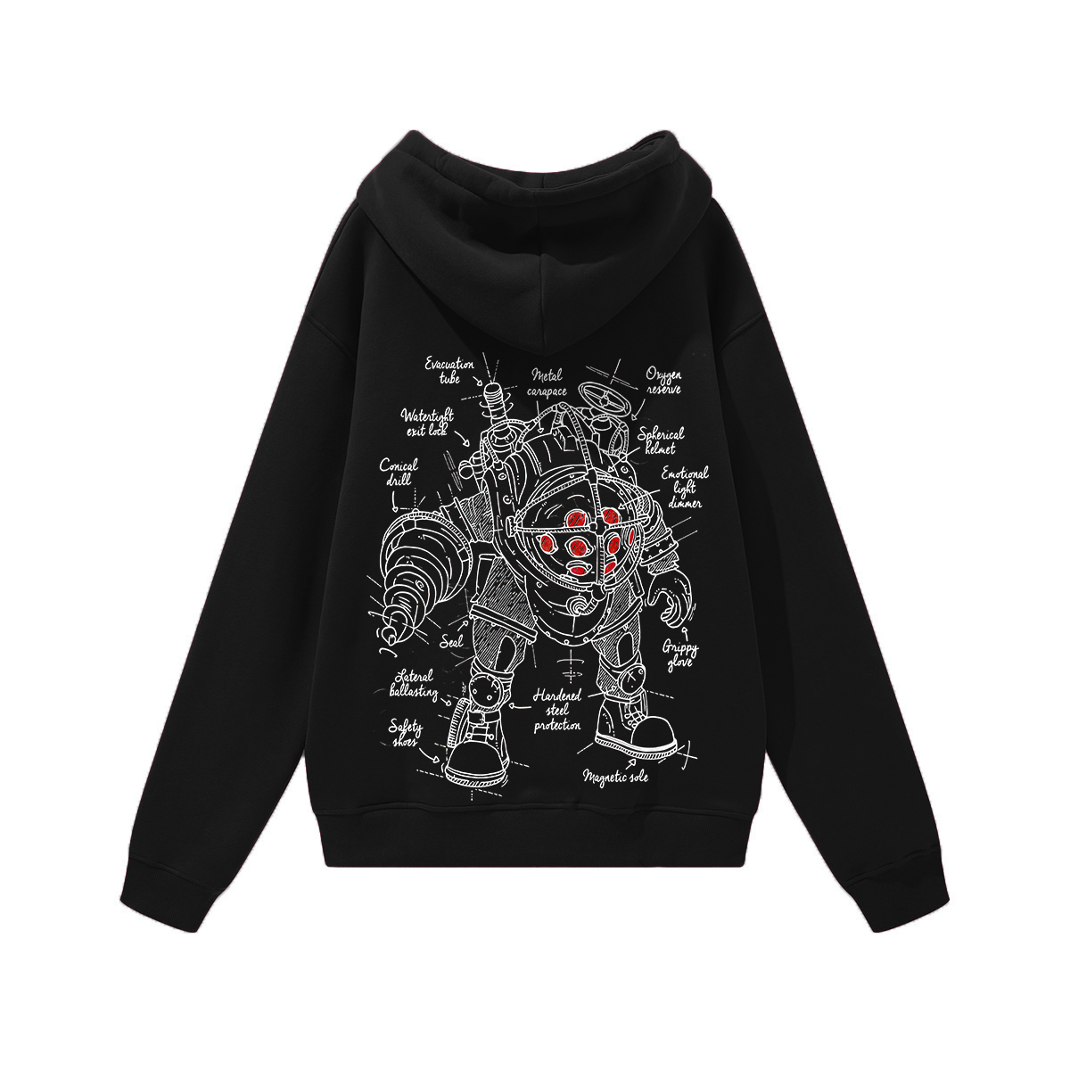 BioShock Big Daddy Printed Unisex Heavyweight Hoodie with Drawstring