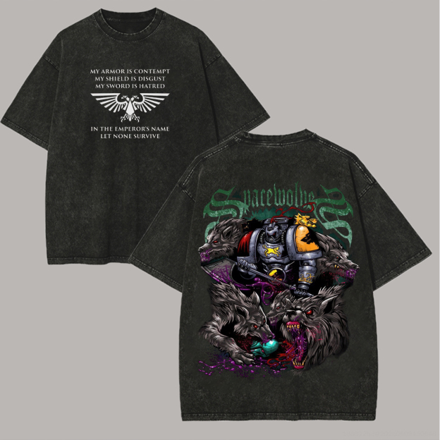 40K Space Wolves Printed Unisex Washed T-Shirt