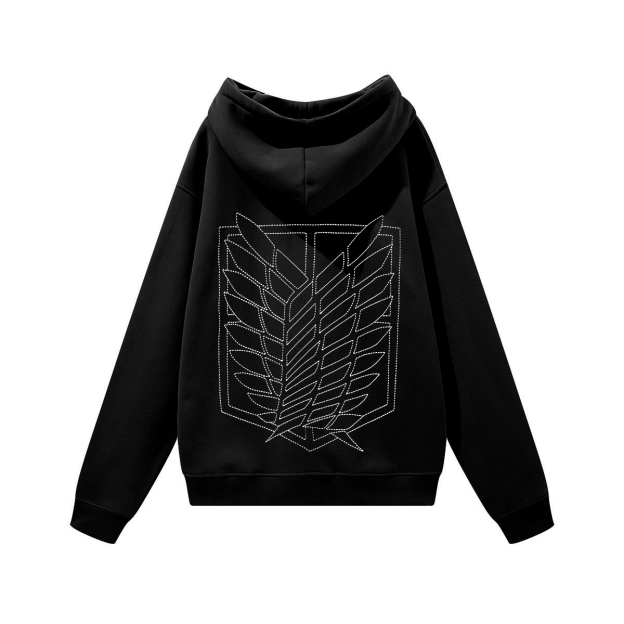 Attack on Titan Wings of Freedom Printed Unisex Heavyweight Hoodie with Drawstring