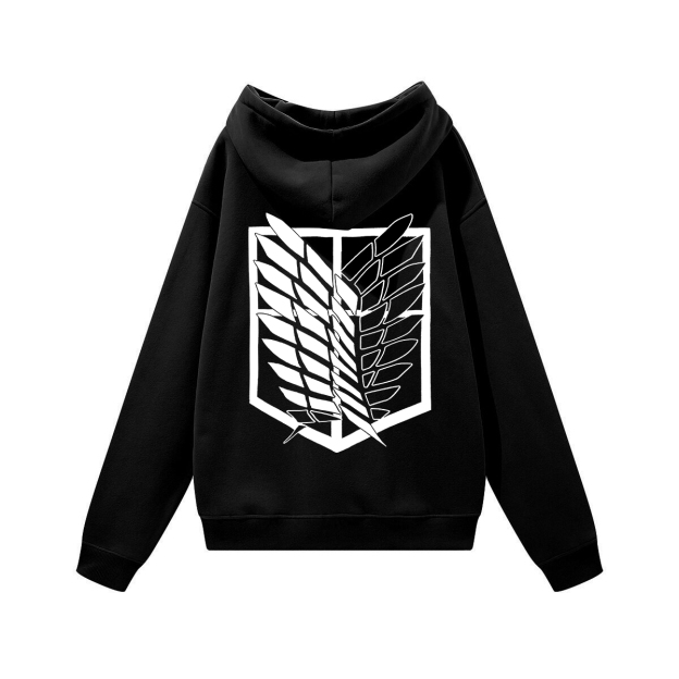 Attack on Titan Scout Regiment Printed Unisex Heavyweight Hoodie with Drawstring Image - 1