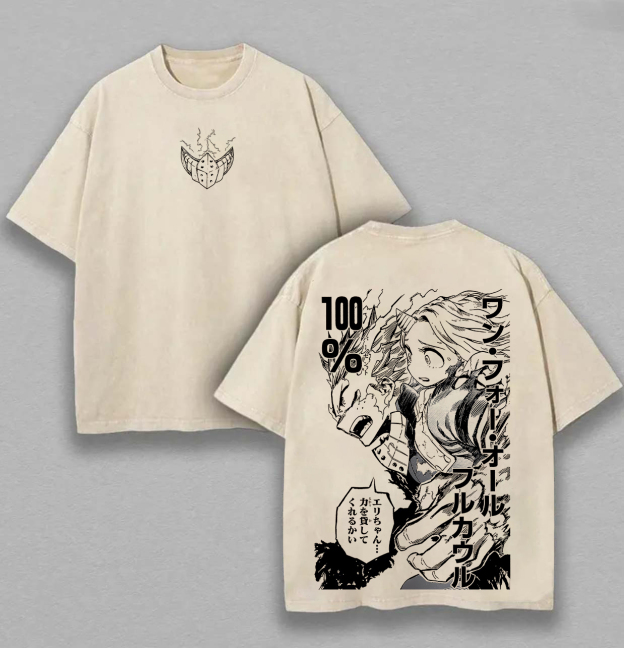 My Hero Academia Izuku Midoriya Printed Unisex Washed T-Shirt Image - 1