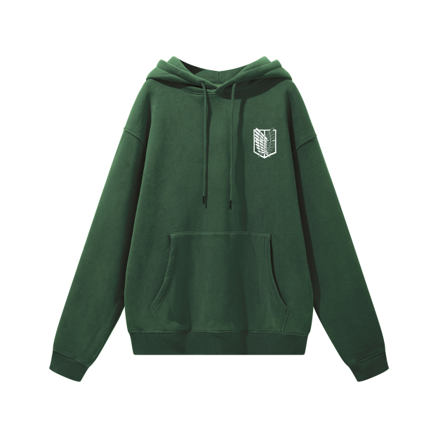 Attack on Titan Scout Regiment Printed Unisex Heavyweight Hoodie with Drawstring Image - 4