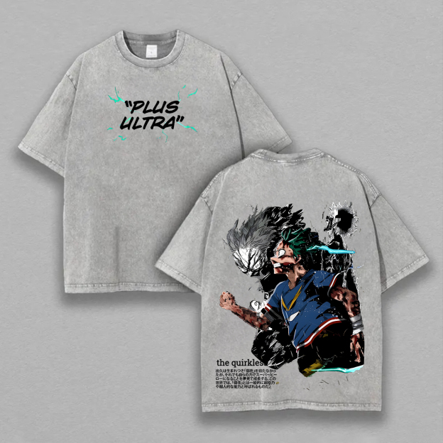 My Hero Academia Plus Ultra Printed Unisex Washed T-Shirt Image - 2