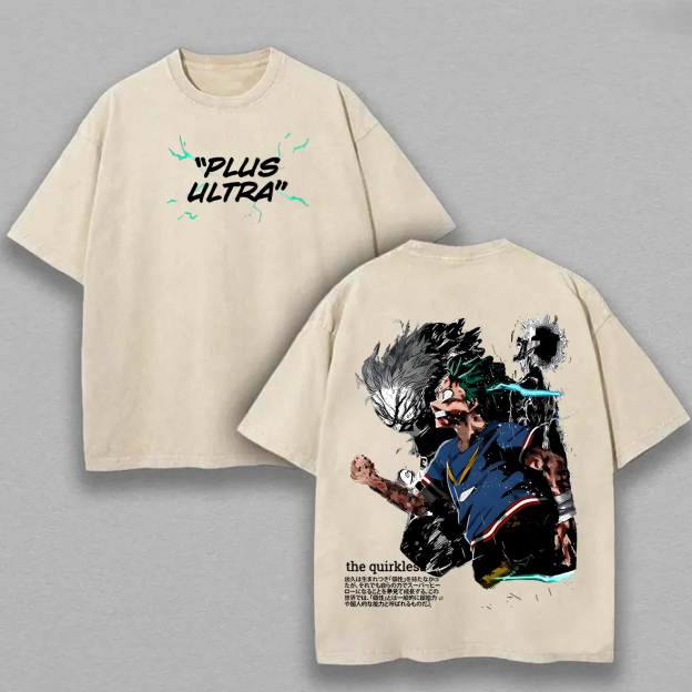 My Hero Academia Plus Ultra Printed Unisex Washed T-Shirt Image - 3