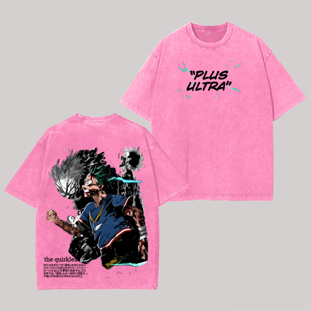 My Hero Academia Plus Ultra Printed Unisex Washed T-Shirt Image - 6