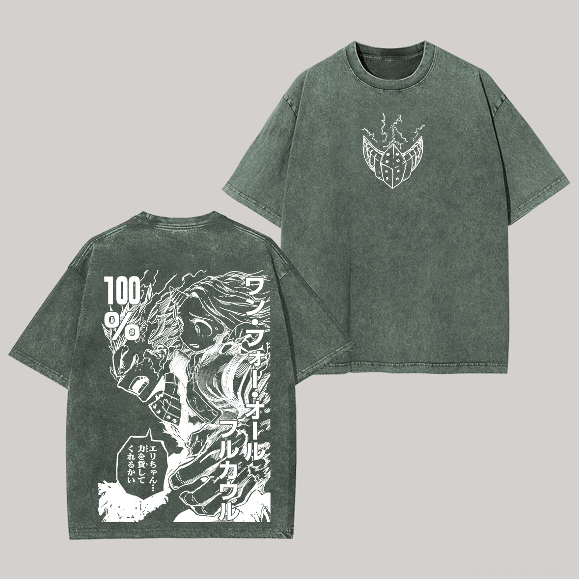 My Hero Academia Izuku Midoriya Printed Unisex Washed T-Shirt Image - 4