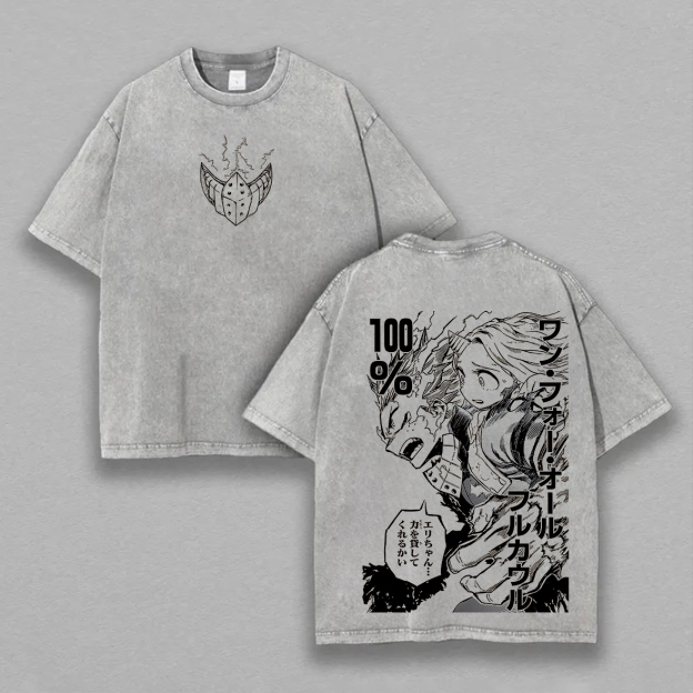 My Hero Academia Izuku Midoriya Printed Unisex Washed T-Shirt Image - 3