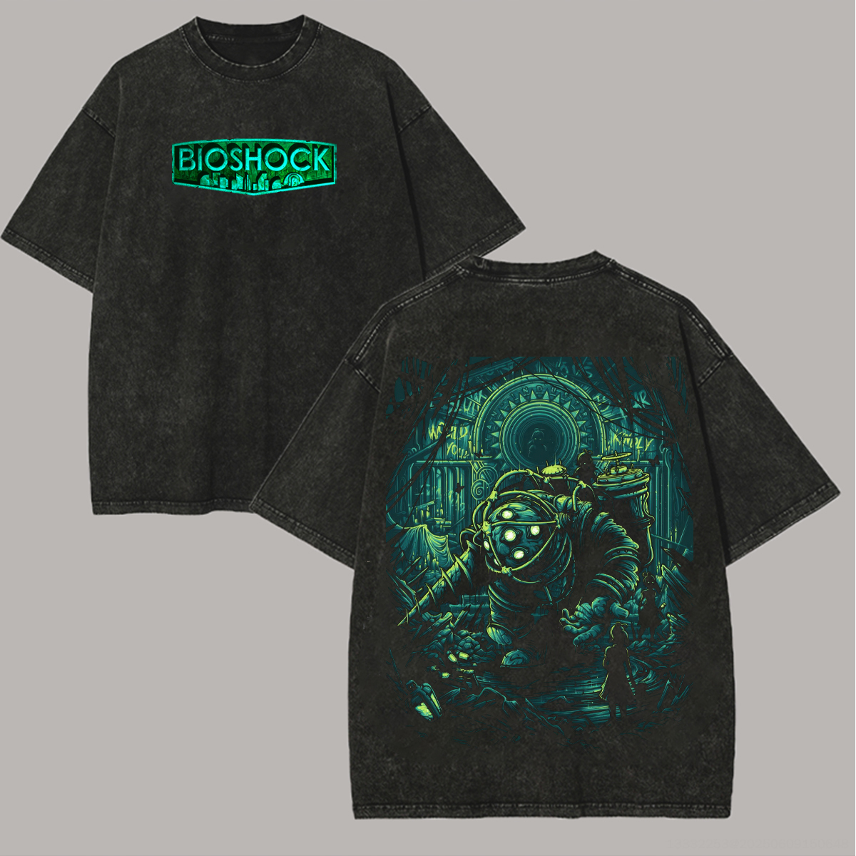 BioShock Printed Unisex Washed T-Shirt Image - 1