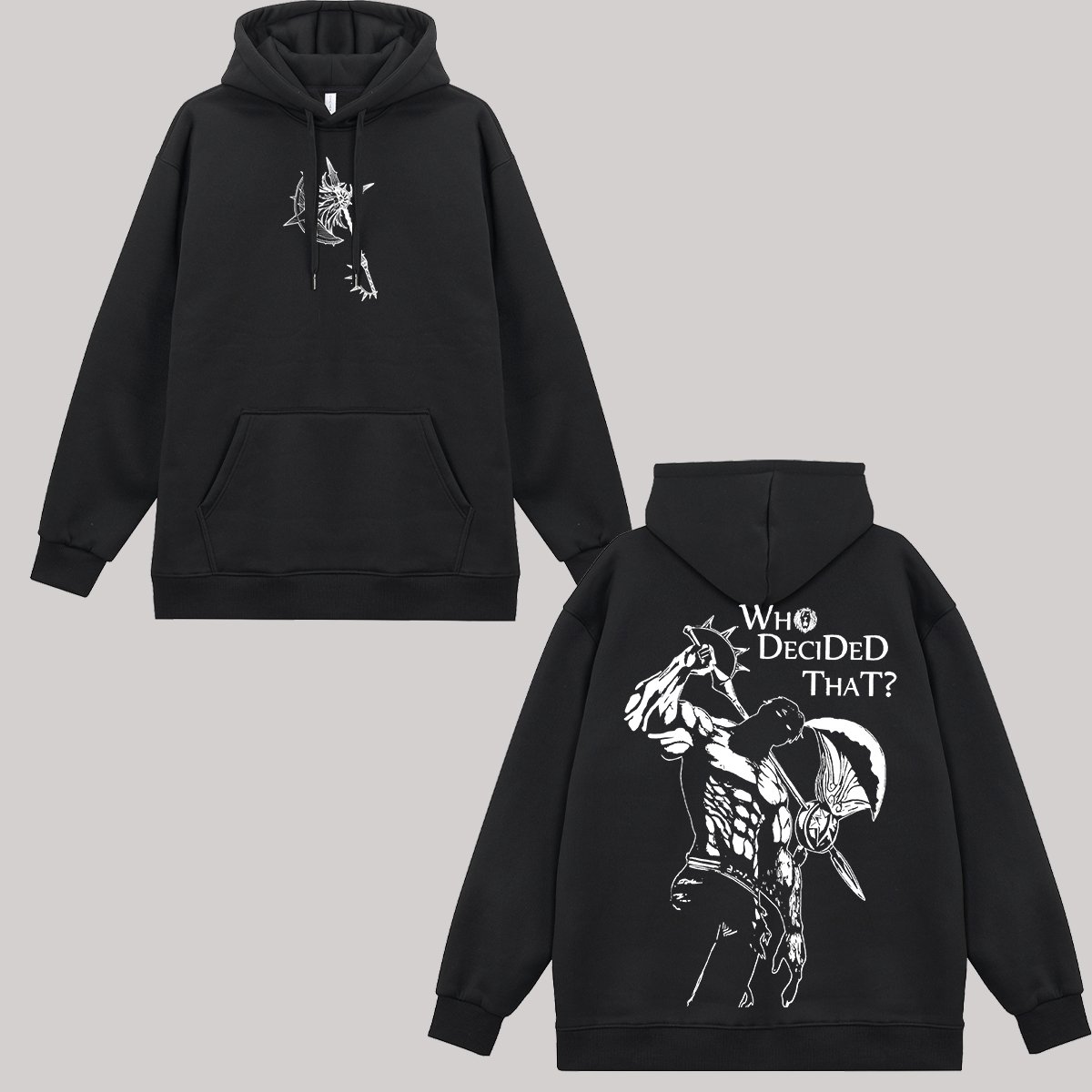 Seven Deadly Sins Who Decided That? Printed Fleece-lined Unisex Hoodie Image - 1