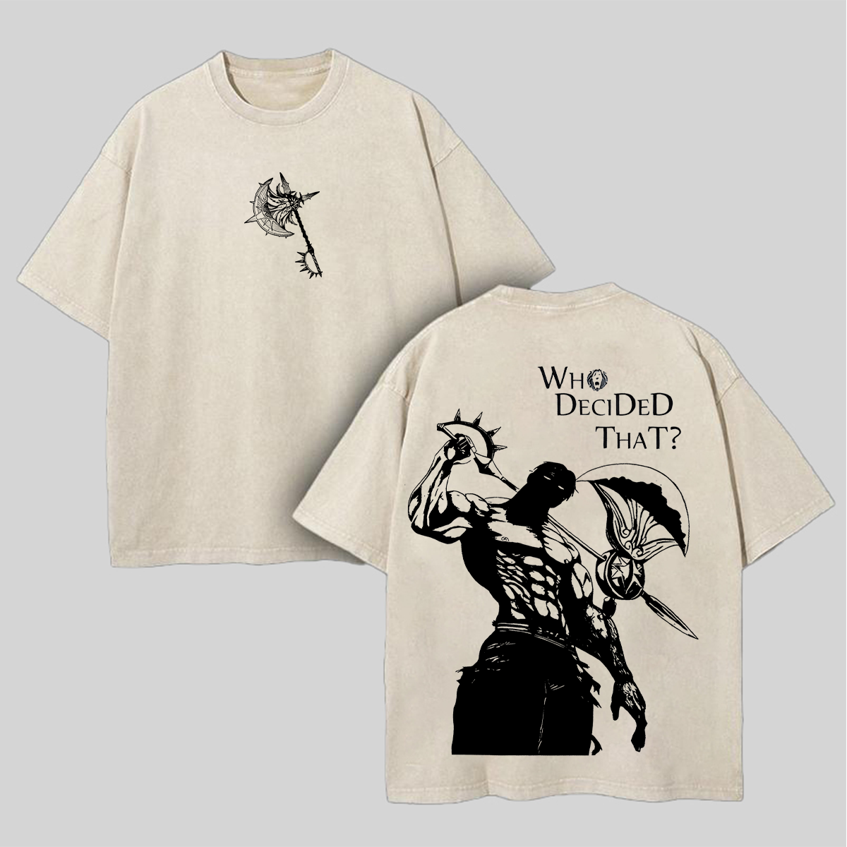 Seven Deadly Sins Escanor Printed Unisex Washed T-Shirt Image - 3