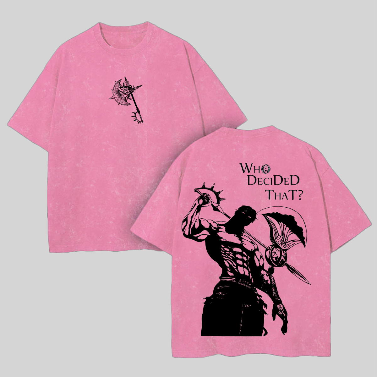 Seven Deadly Sins Escanor Printed Unisex Washed T-Shirt Image - 4