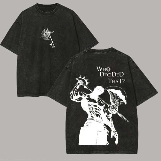 Seven Deadly Sins Escanor Printed Unisex Washed T-Shirt Image - 2