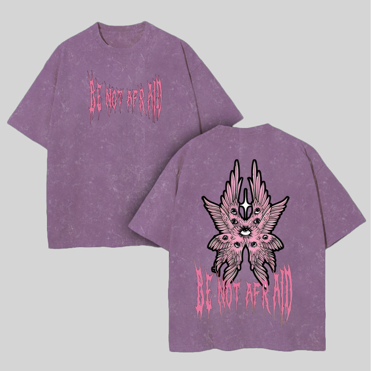 Be Not Afraid Cherubim Goth Printed Unisex Washed T-Shirt Image - 8