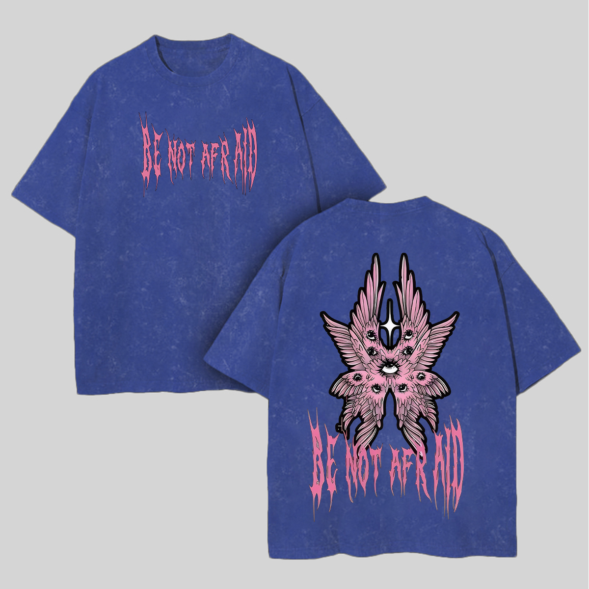 Be Not Afraid Cherubim Goth Printed Unisex Washed T-Shirt Image - 6