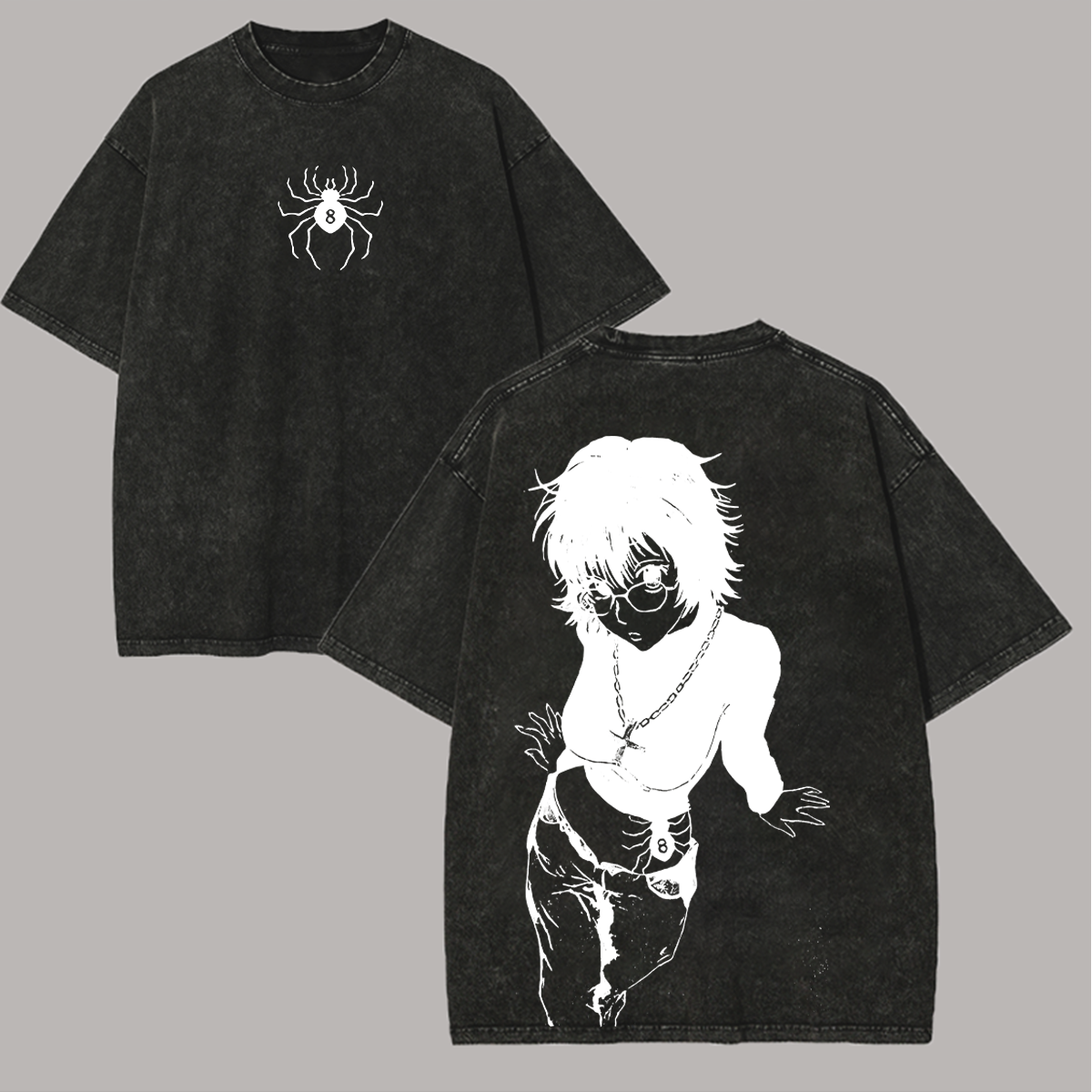 Shizuku Hunter Printed Men's Washed T-Shirt Image - 3