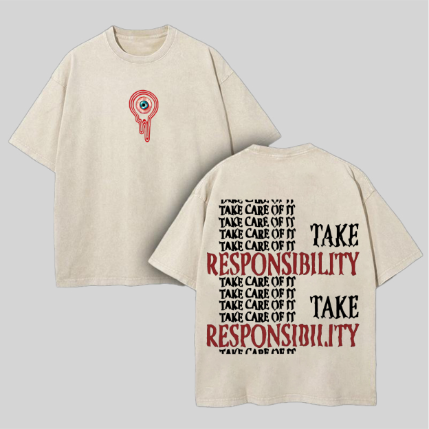 Mouthwashing Printed Unisex Washed T-Shirt Image - 3