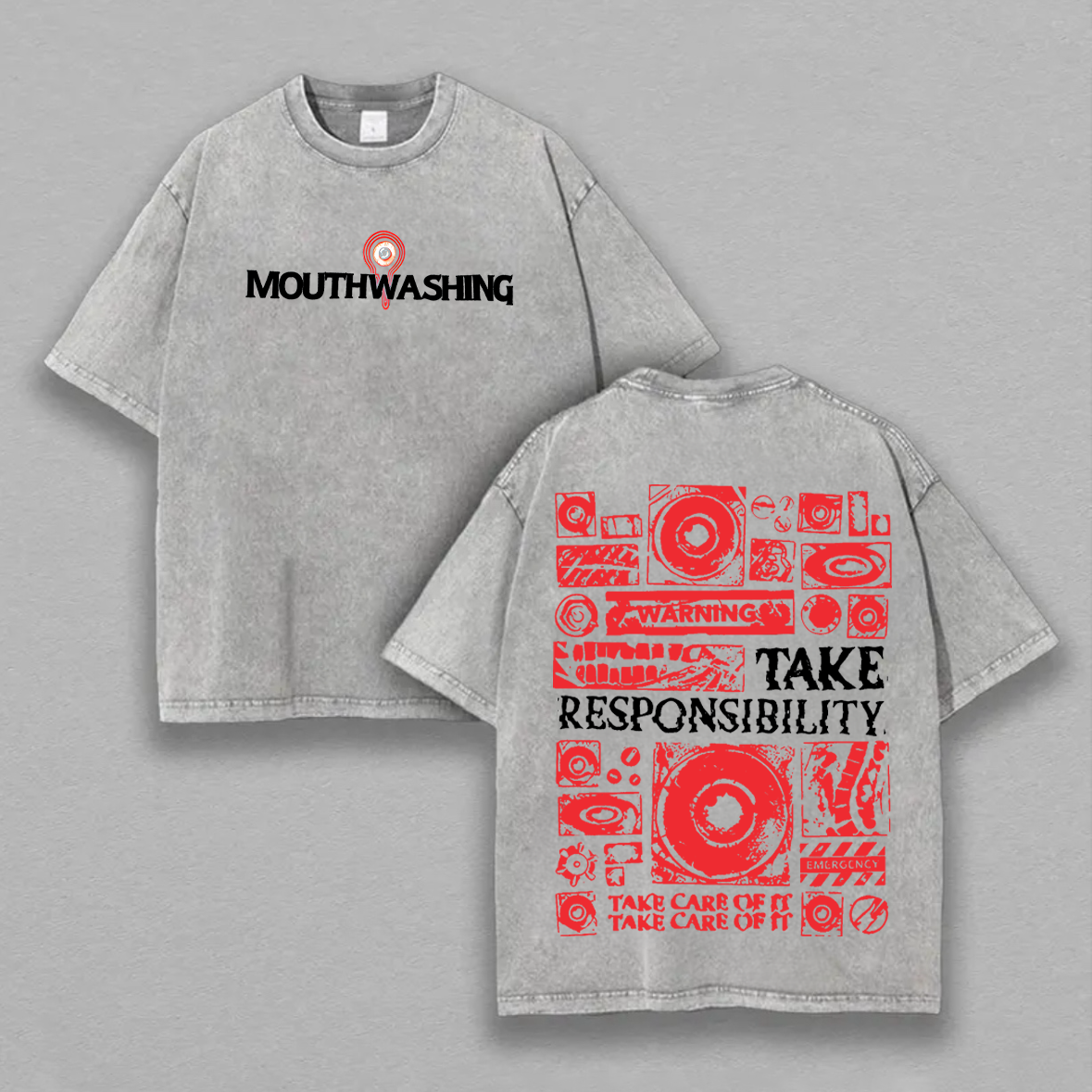 Mouthwashing Game Printed Unisex Washed T-Shirt Image - 7