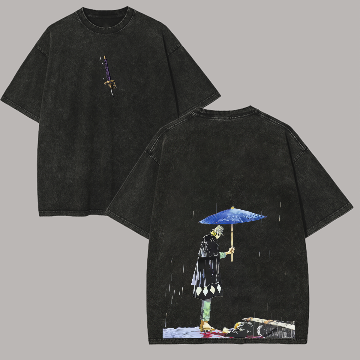 Bleach Ichigo Kurosaki Printed Unisex Washed T-Shirt Image - 1