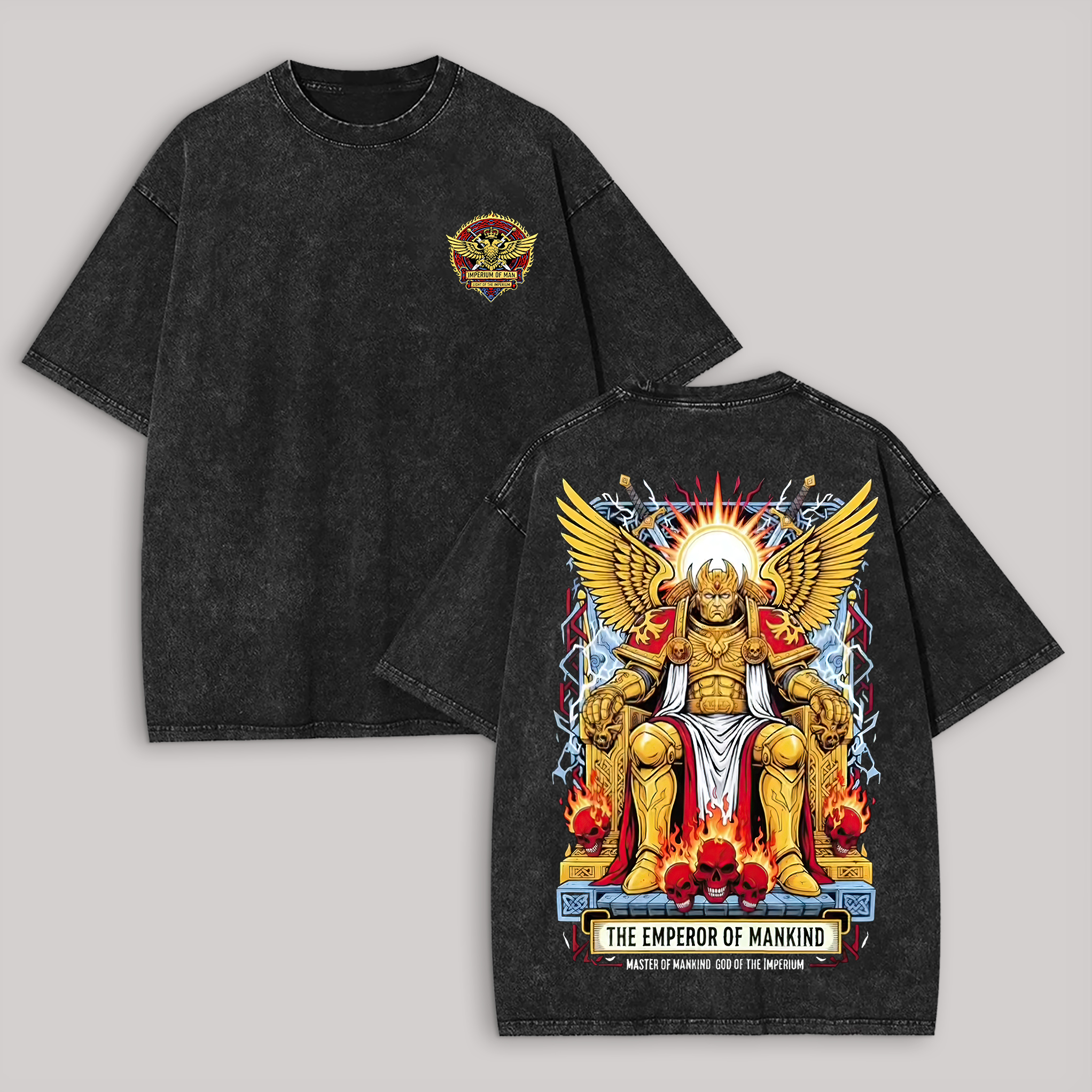  40k Imperium of Man Printed Unisex Washed T-Shirt