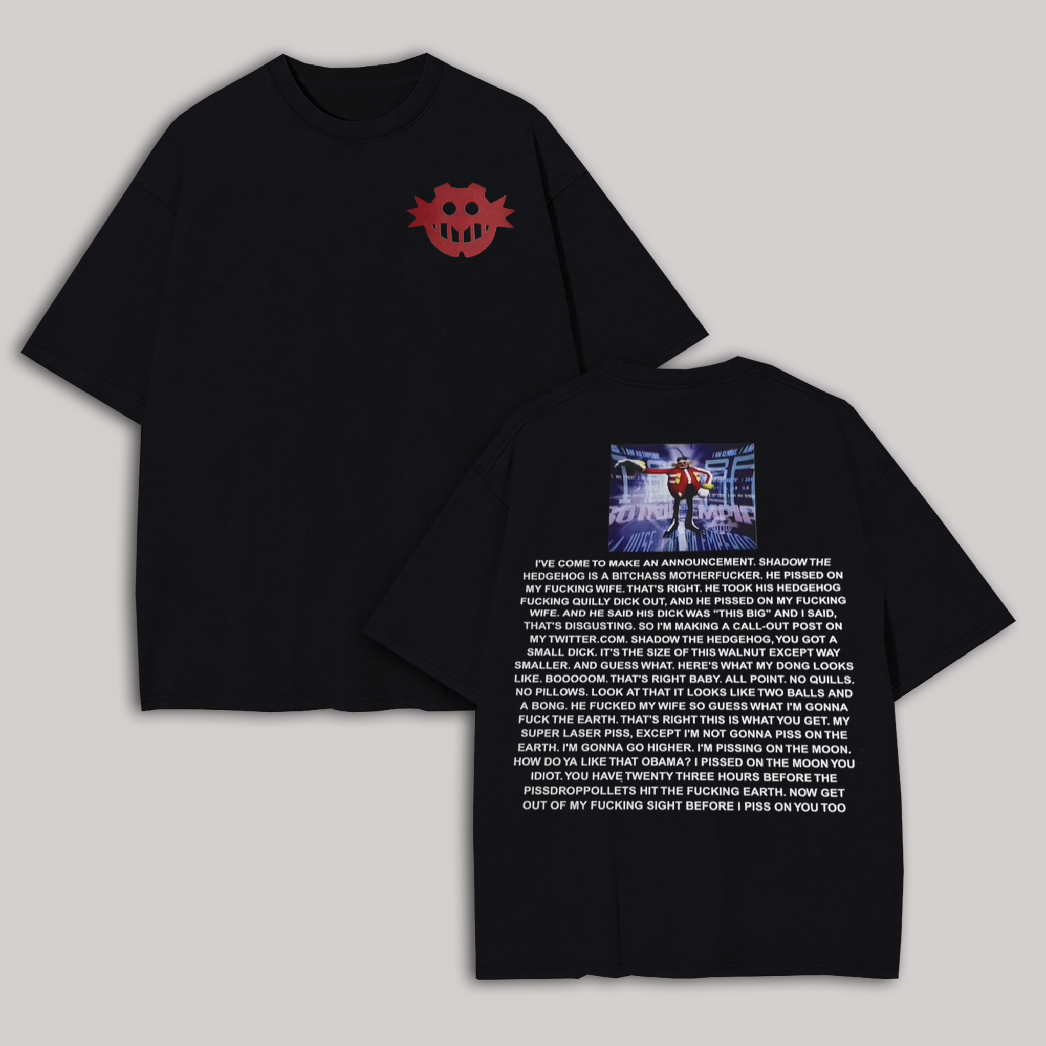 Dr. Eggman  Meme Printed Oversized Unisex T-shirt Image - 1