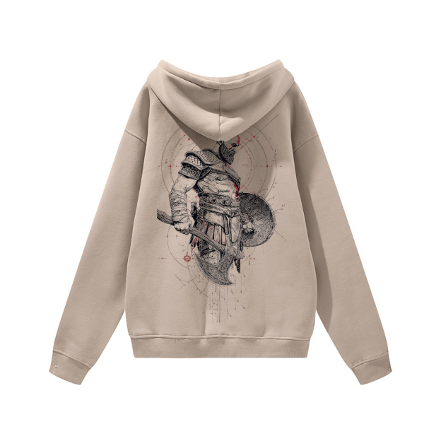 God of War Printed Unisex Heavyweight Hoodie with Drawstring Image - 1
