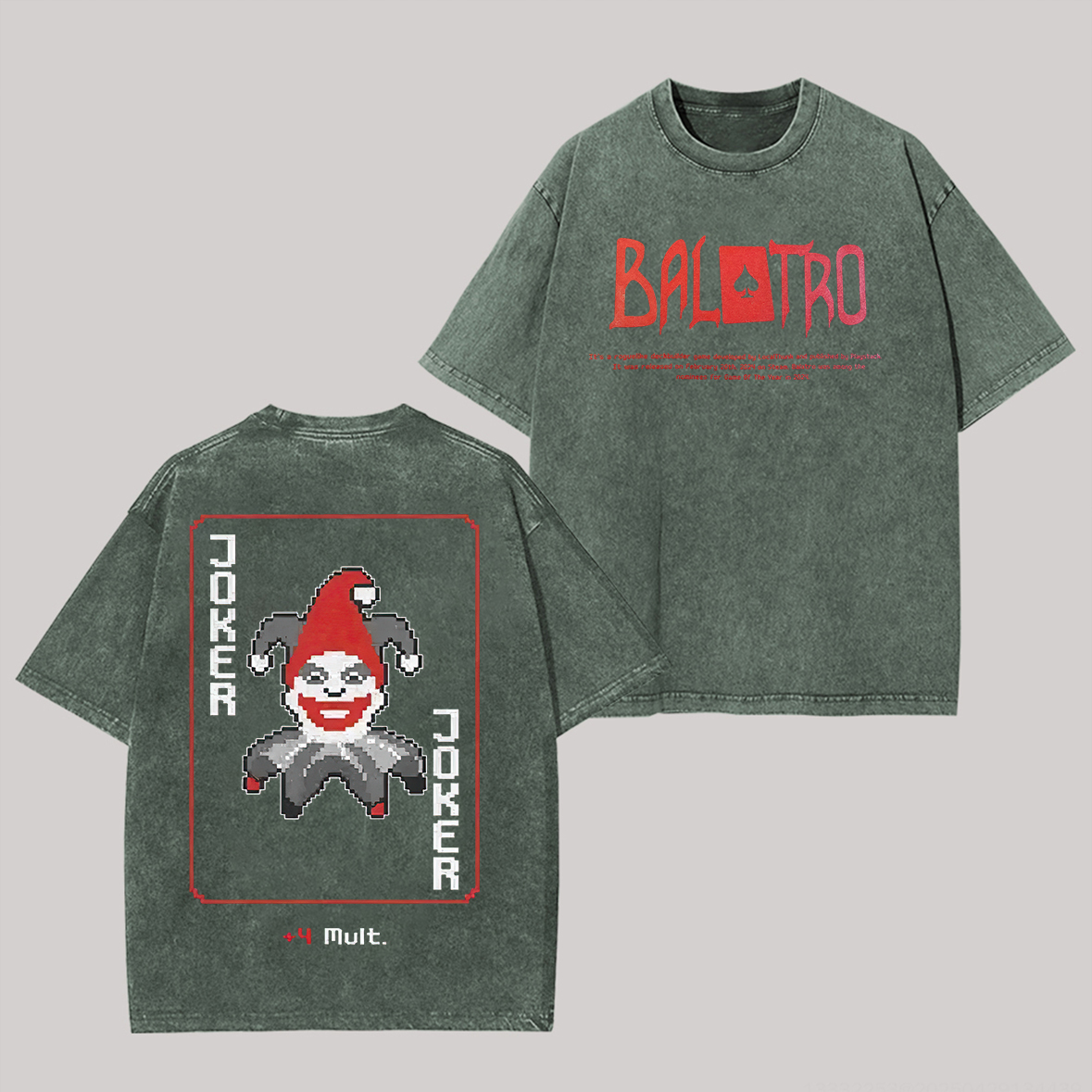 Balatro Joker Printed Unisex Washed T-Shirt Image - 2