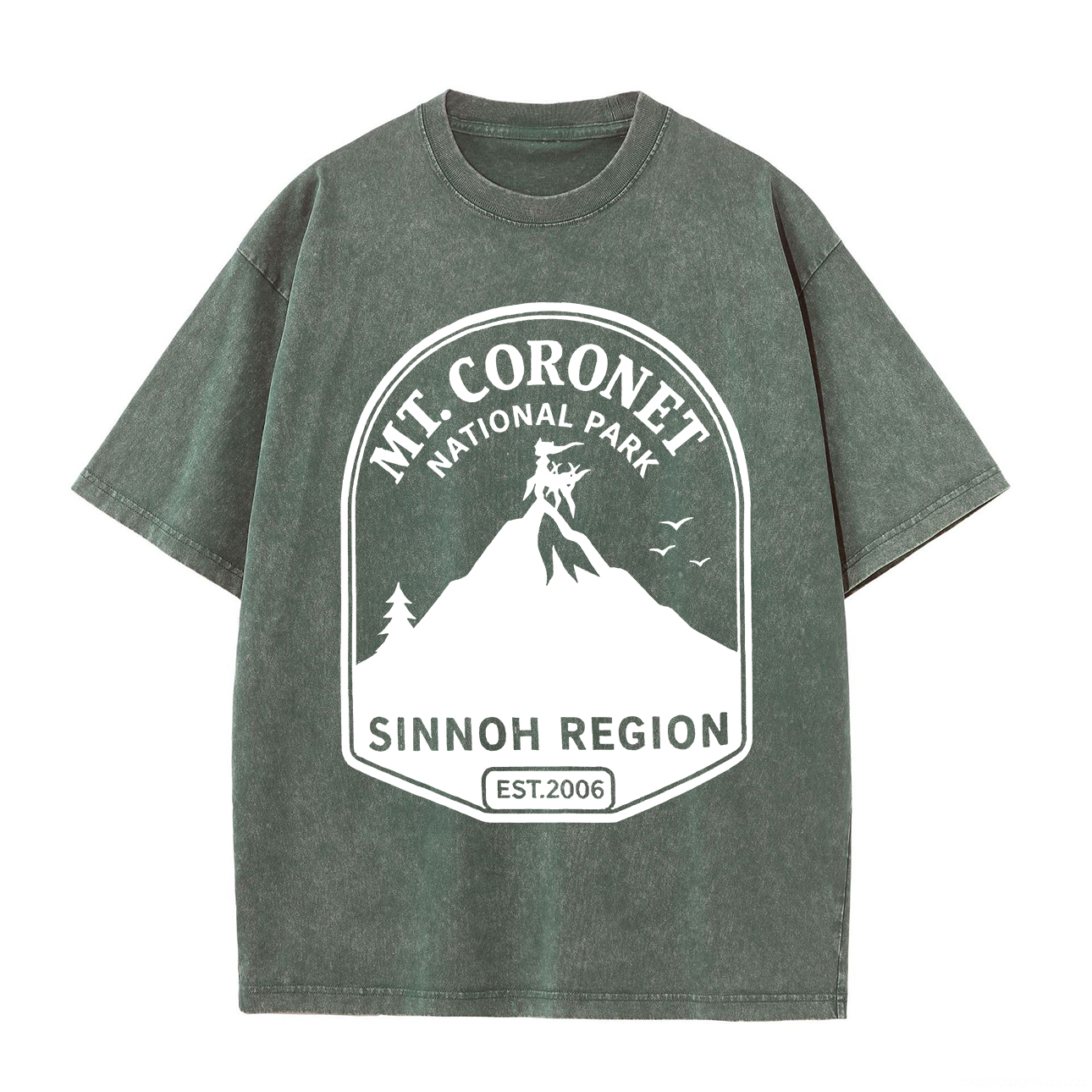 Pokémon Mt. Coronet National Park Printed Unisex Washed T-Shirt Image - 3